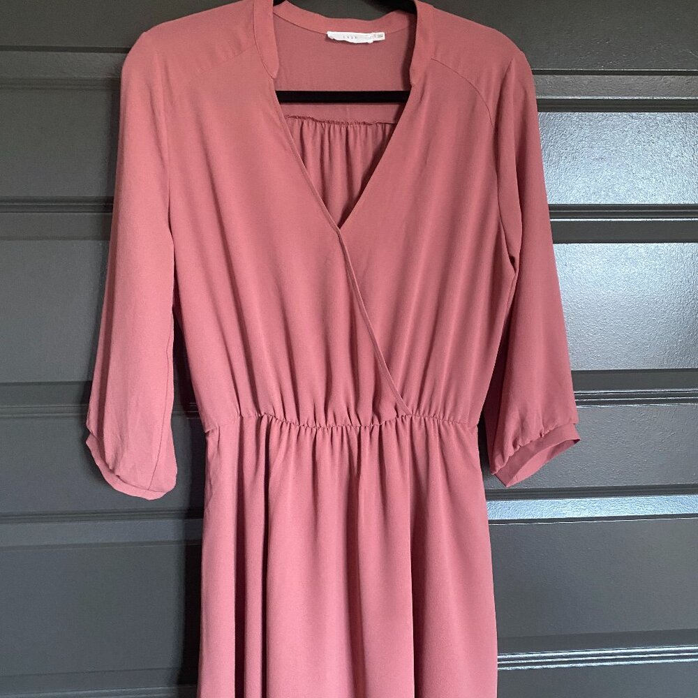 "Lush" Dusty Rose Sewn Wrap Dress